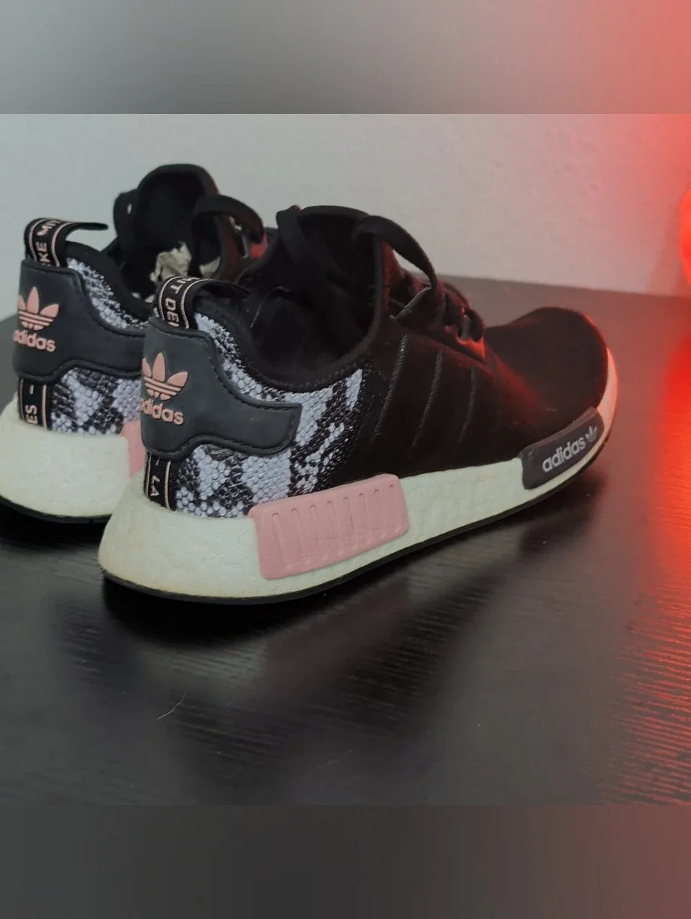 adidas Black Sneakers with Pink Highlights